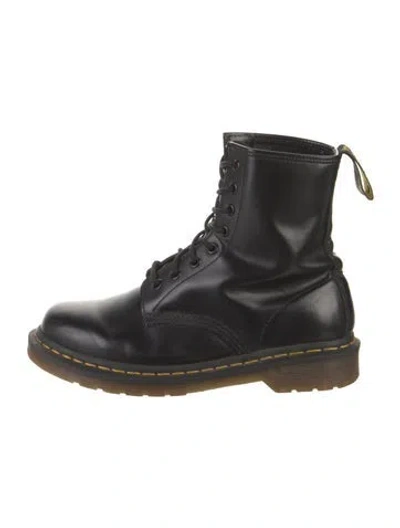 Pre-owned Dr. Martens Patent Leather Combat Boots In Black