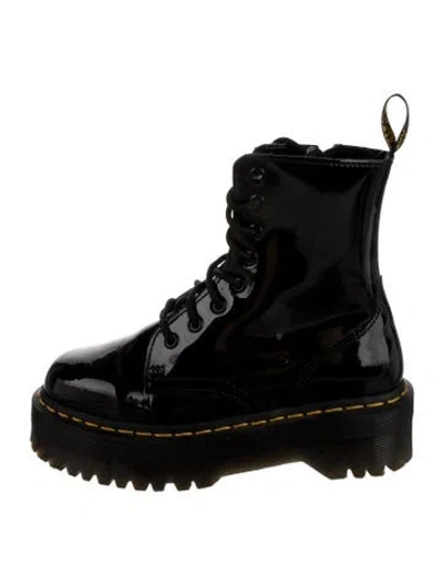 Pre-owned Dr. Martens Patent Leather Combat Boots In Black