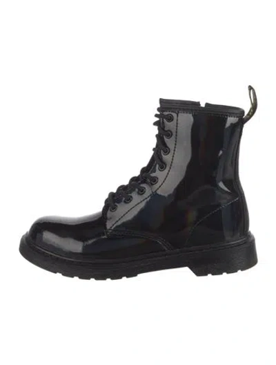 Pre-owned Dr. Martens Patent Leather Combat Boots In Black