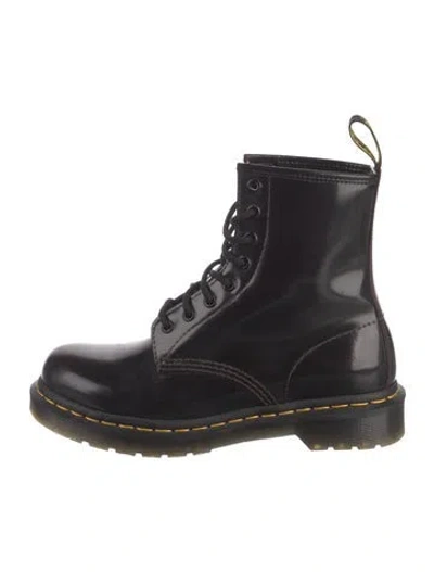 Pre-owned Dr. Martens Patent Leather Combat Boots In Black
