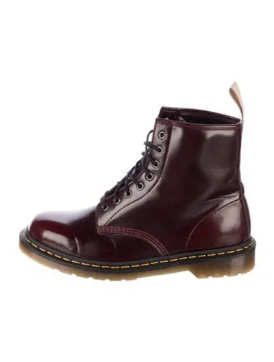 Pre-owned Dr. Martens Patent Leather Combat Boots In Purple