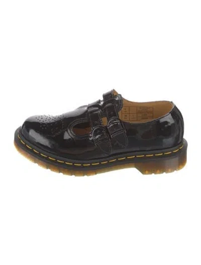 Pre-owned Dr. Martens Patent Leather Mary Jane Flats In Blue
