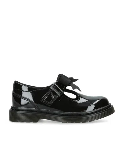 Dr. Martens' Kids' Patent Leather Polley Ii Bow Mary Janes In Black
