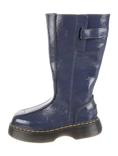 Pre-owned Dr. Martens Patent Leather Rain Boots In Blue