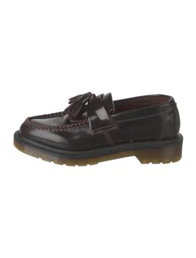 Pre-owned Dr. Martens Patent Leather Tassel Accents Loafers In Burgundy