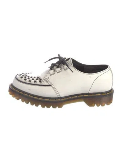 Pre-owned Dr. Martens Patent Leather Tweed Pattern Sneakers In White