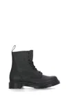 Dr. Martens Pebbled Leather Black Ankle Boots With Lace-up Closure In Black