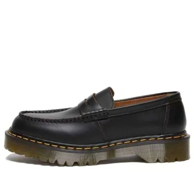 Dr. Martens' Dr. Martens Penton Bex Yellow Stitch Quilon Leather Loafers 'black'