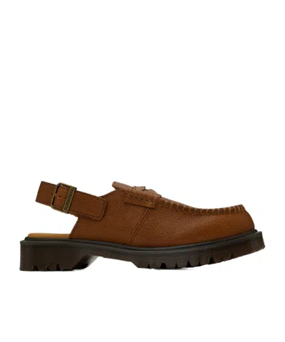 Dr. Martens' Penton Slingback Pin-button Flat Sandals In Brown