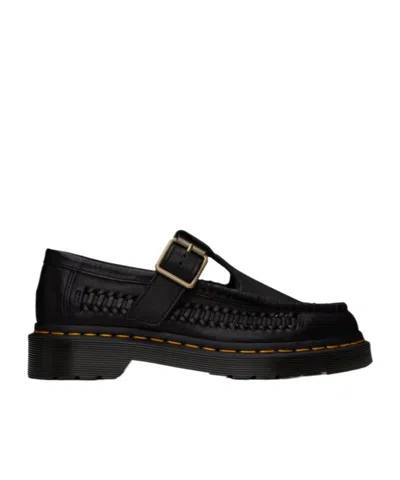 Dr. Martens' Pin Buckle Strap Loafers With Upper In Black