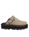 Dr. Martens' Platform Mules In Zebzag Suede In Savannah
