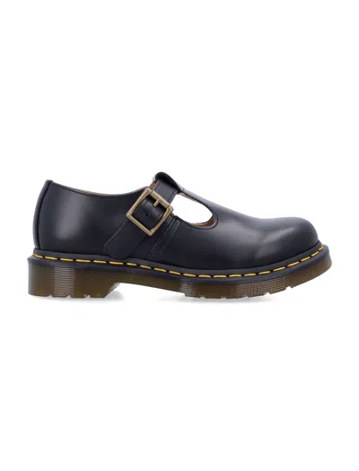 Dr. Martens' Black Polley Smooth Leather Mary Jane Loafers