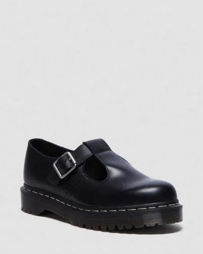 Dr. Martens' Polley Bex Smooth Leather Mary Janes In Black