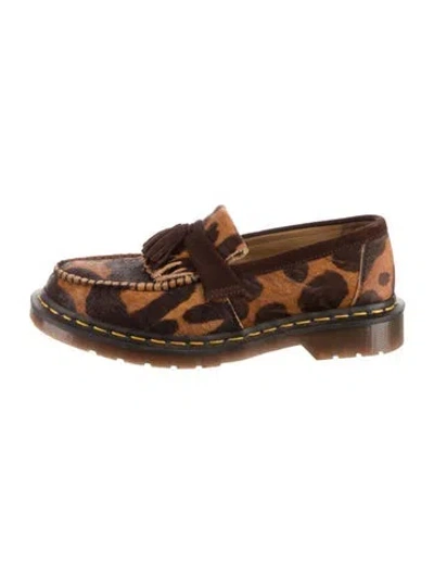 Pre-owned Dr. Martens Ponyhair Animal Print Dress Loafers In Brown
