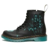 Dr. Martens' (ps) Dr.martens 1460 Pu Skelly Print Leather Lace Up Boots 'black Aqua'
