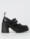Dr. Martens Eviee Contrast-stitched Leather Heeled Sandals In Schwarz