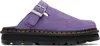 Dr. Martens' Purple Zebzag Suede Slingback Platform Loafers In Twilight Purple Eh S