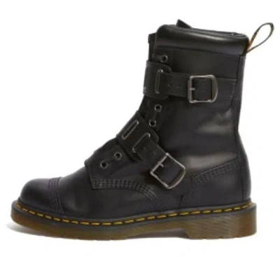 Dr. Martens' Dr. Martens Quynn Smooth Leather Buckle Lace Up Boots 'black'