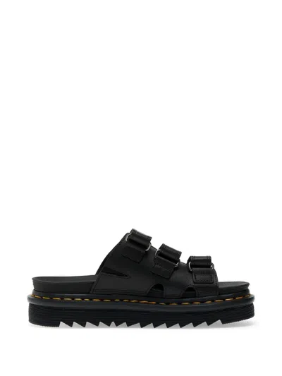 Dr. Martens Raine Athena Touch-strap Leather Slides In Black