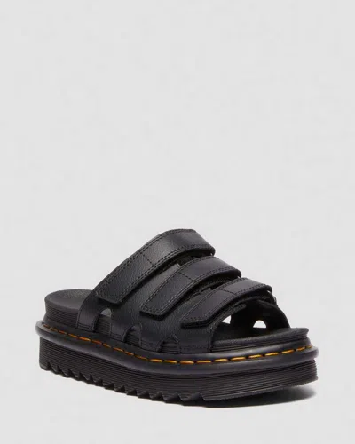 DR. MARTENS RAINE SLIDES ATHENA LEATHER SANDALS