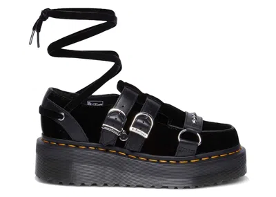 Pre-owned Dr. Martens Ramsey Platform Creepers Wednesday Velvet (women's) Sneakers In Black