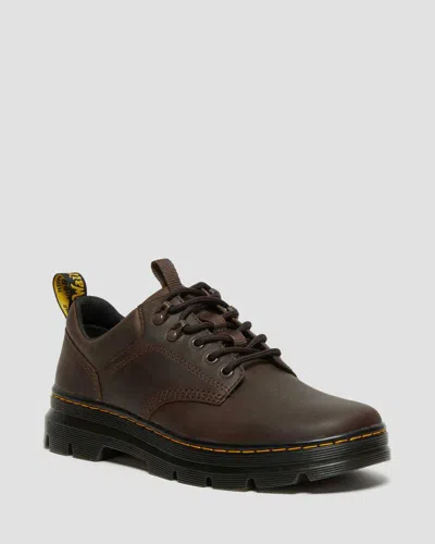 Dr. Martens Reeder Crazy Horse Leather Utility Shoes In Brown