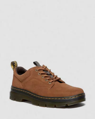 Dr. Martens Reeder Greasy Suede Utility Shoes In Brown