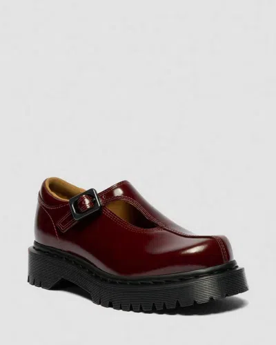 Dr. Martens Rejena Mary Jane Laquered Leather Shoes In Brown