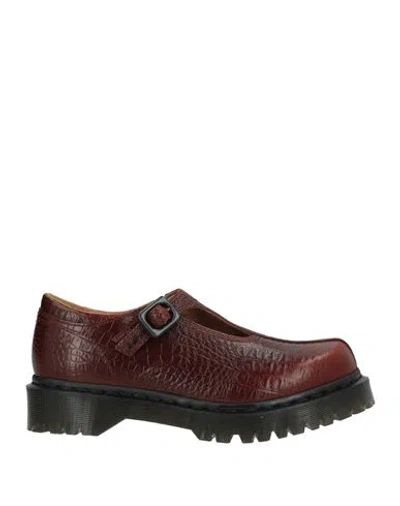 Dr. Martens Rejena Mj Analine Croc Emboss Woman Loafers Brown Size 10 Leather
