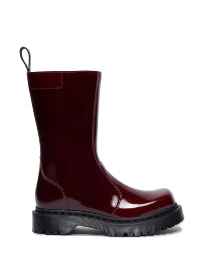 Dr. Martens Rejena Lacquered Leather Boots In Red