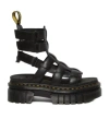 Dr. Martens' Ricki Nappa Lux Leather Platform Gladiator Sandals In Black