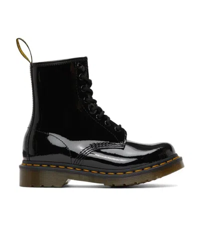Dr. Martens' Round Head Lace-up Boots In Black