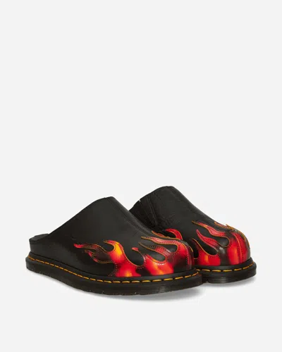 Dr. Martens San Flame Mules In Black
