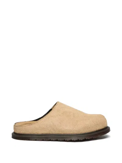 Dr. Martens San Hairy-suede Mules In Neutral