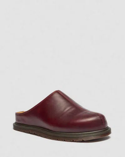 Dr. Martens San Leather Mules In Red
