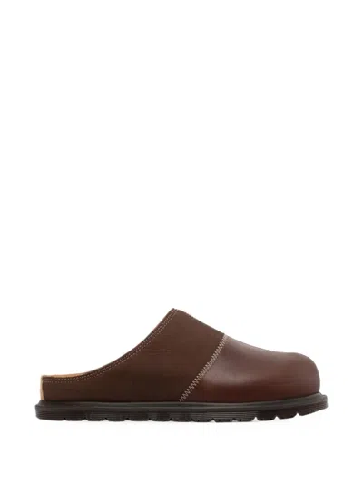 Dr. Martens San Patchwork Leather Mules In Brown