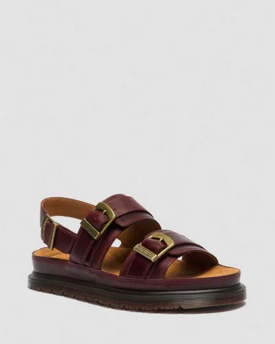 Dr. Martens San Two Strap Leder Sandalen In Red