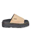 Dr. Martens Zebzag Suede Platform Slides In Brown