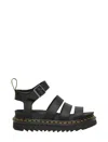 Dr. Martens' Dr. Martens Blair Sandal In Tumbled Leather With A Waxy Finish In Black