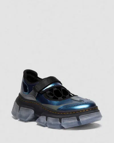 Dr. Martens Satin Finish Leather Dmxl V2 Mary Jane Shoes In Blue