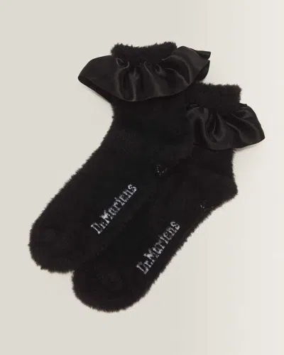 Dr. Martens Satin Frill Fluffy Socks In Black