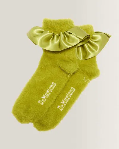 Dr. Martens Satin Frill Fluffy Socks In Green