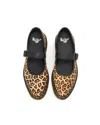 Dr. Martens' Ballerine Mary Jane Elphie Light Tan Mini Leopard In Brown