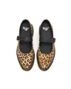 Dr. Martens' Ballerine Mary Jane Elphie Light Tan Mini Leopard In Brown