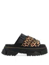 Dr. Martens Mattison Leopard-print Platform Sandals In Black
