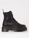 Dr. Martens Smooth Leather Platform Boots With Side Zip Closure In Black