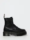 Dr. Martens Smooth Leather Platform Boots With Side Zip Closure In Black