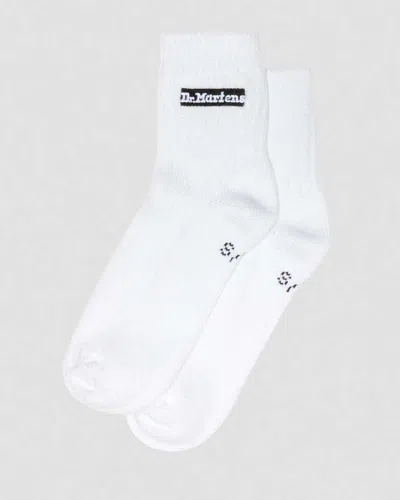 Dr. Martens Short Athletic Logo Organic Cotton Blend Socks In White
