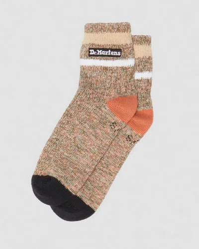 Dr. Martens' Short Marl Cotton Blend Socks In Green
