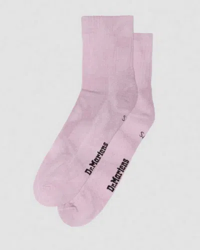 Dr. Martens Short Tie Dye Organic Cotton Blend Socks In Pink